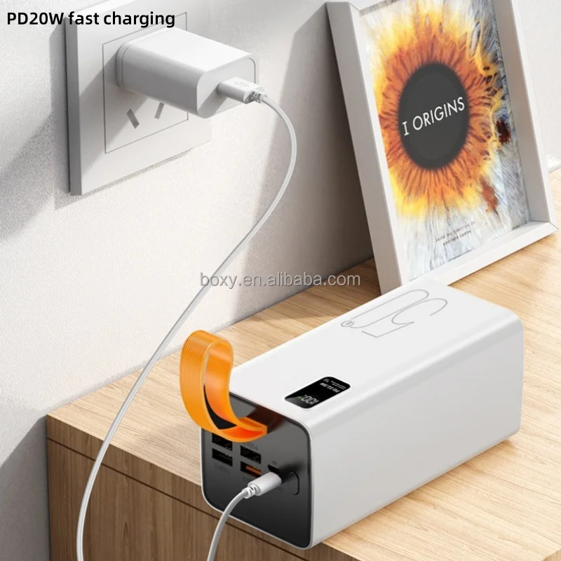 Latest Model 22.5W Type C Output Super Fast Charging Powerbank 50000mah Digital Display Real Capacity PD20W 50000mah Power Bank