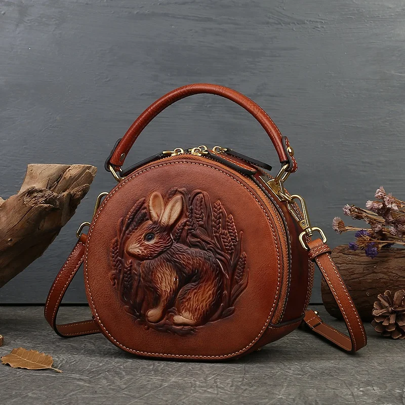 Wholesale Vintage Leather Crossbody Bag - Chinese Style