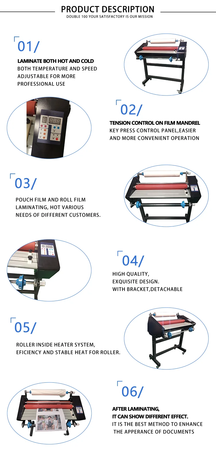 Double 100 Paper Laminating Machine Id Card Laminator Machine. Roll