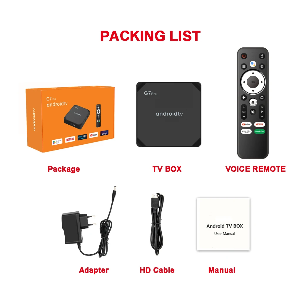 G7 Pro Smart TV Box - Android 11, Amlogic S905Y4, 4K Media Player