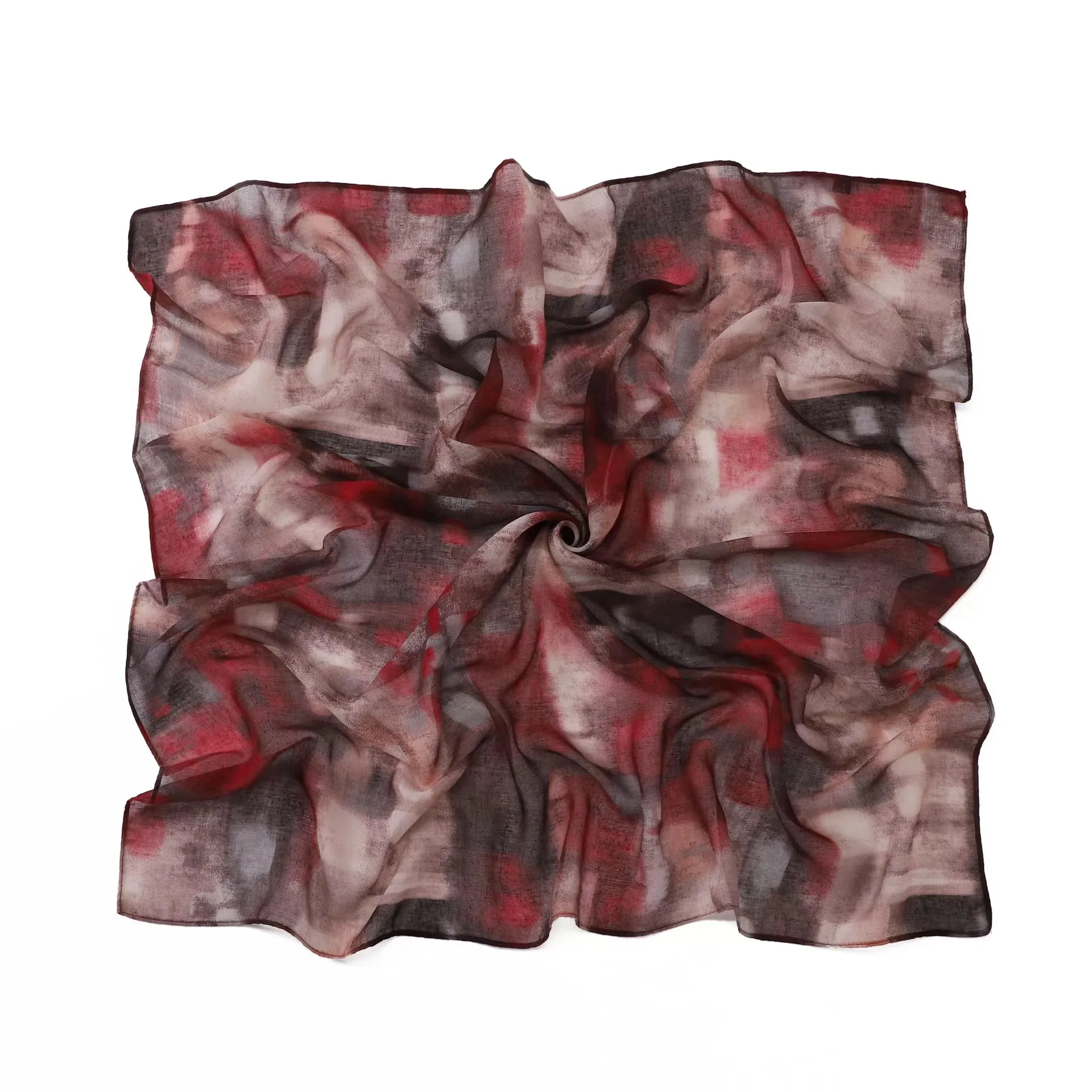 Custom Vela Modal Printed Fabrics Spring Season Square Hijab Scarf for Muslim Women Made of Cotton Modal