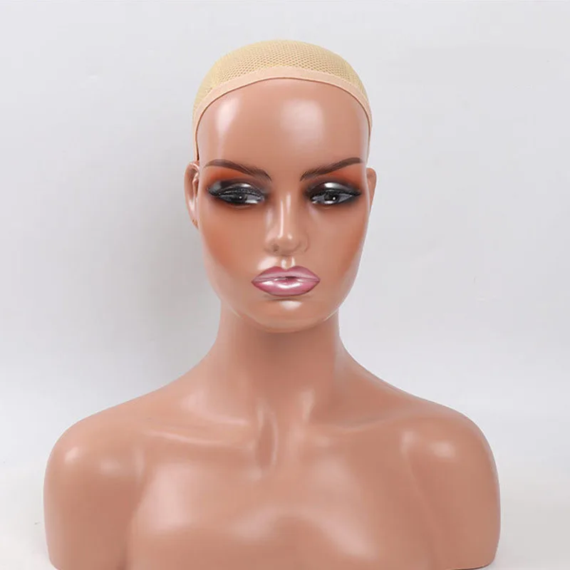 Exquisite Mannequin Dummy Head With Shoulders And Hair For Display Wigs