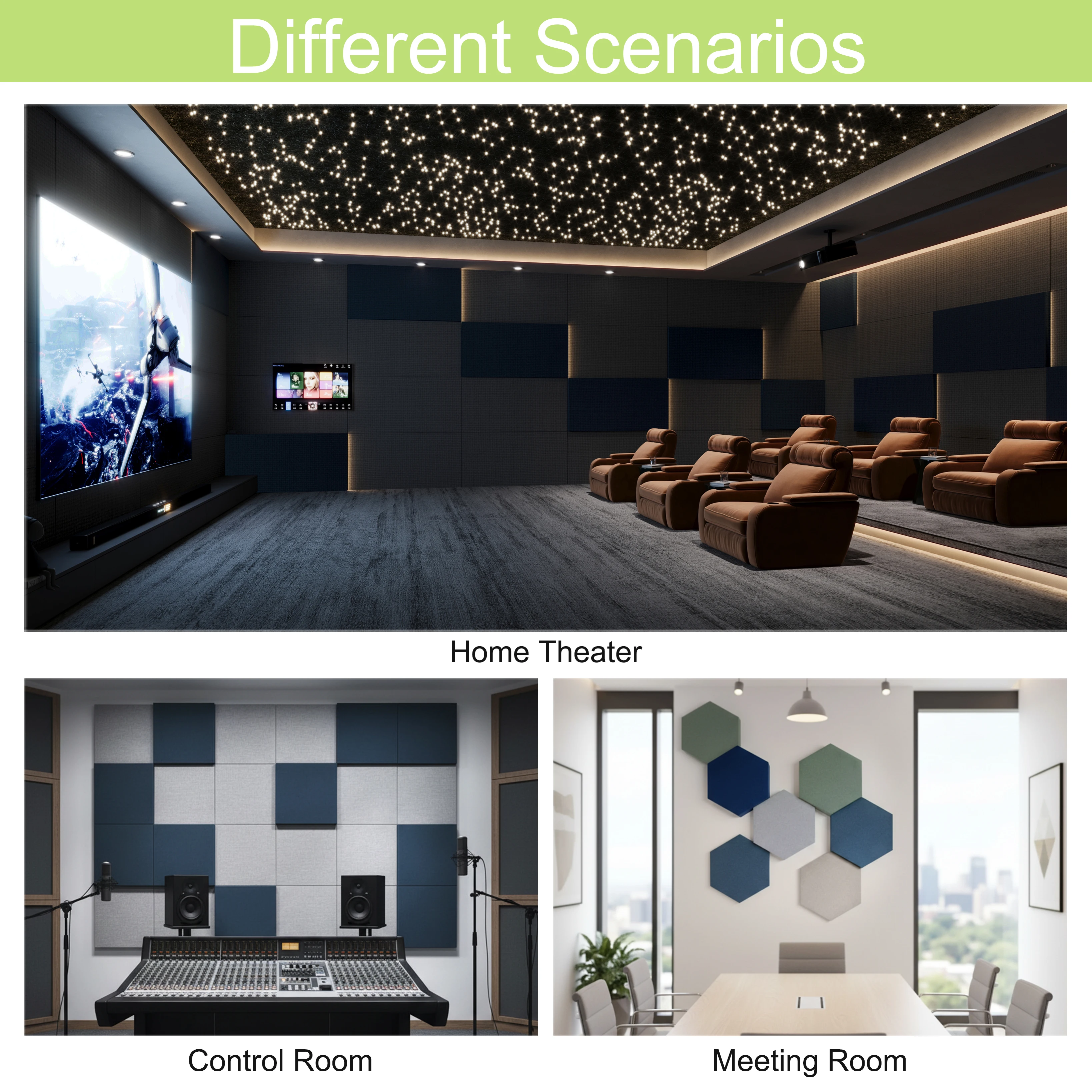 Qinsound High Quality Sound Reverberation Acoustic Decorative Wall Panel Fabric Wrapped Acoustic Wall Panel for Music Studio