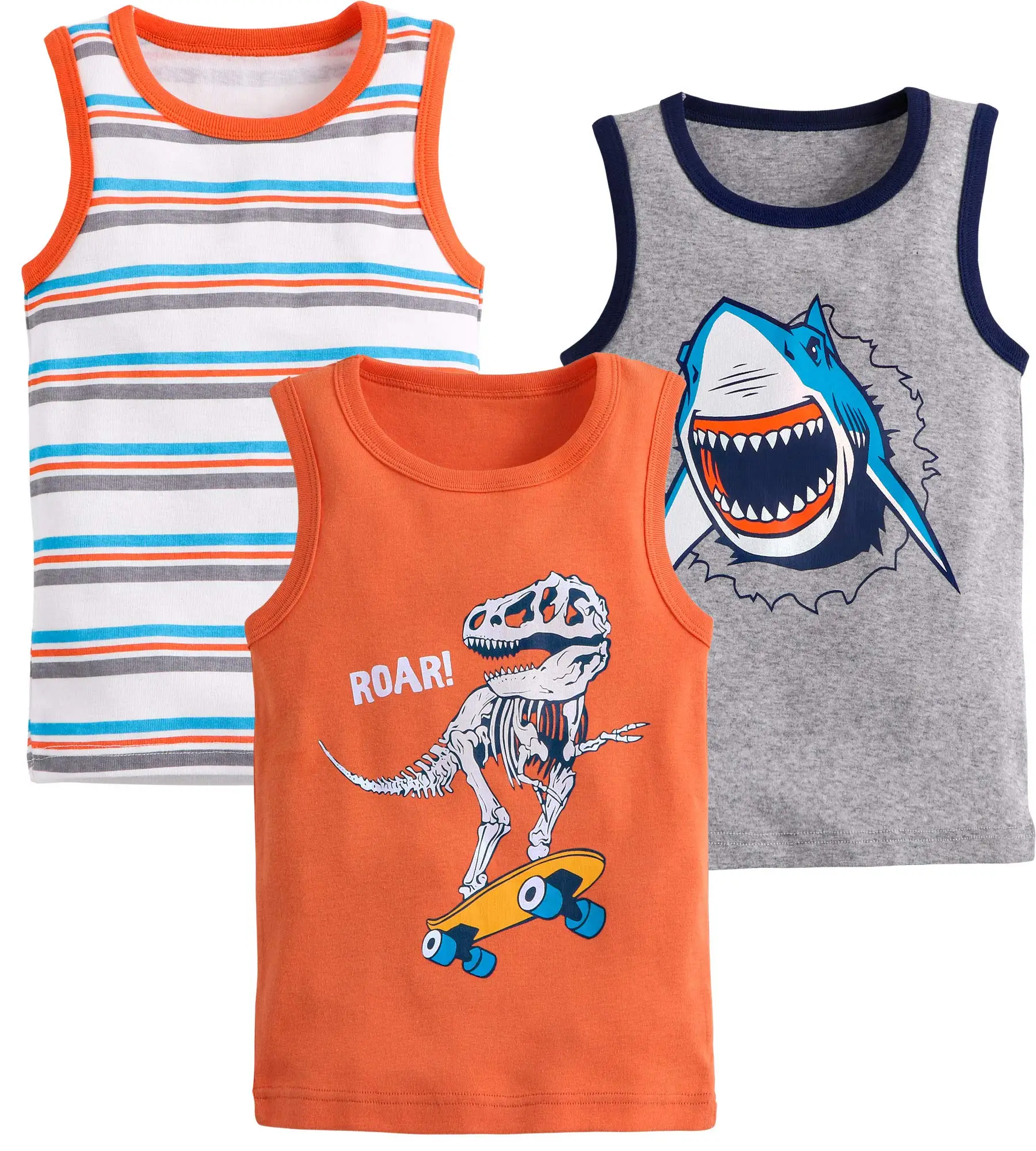 Baby Toddler Boys Tank Tops 100 Cotton Dinosaur Shark Undershirts