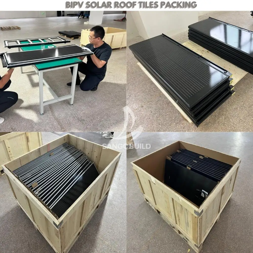 BIPV Roofing System Innovative Design of Photovoltaic Technology and Green Energy Building Material Solar ShingleRoof Tiles