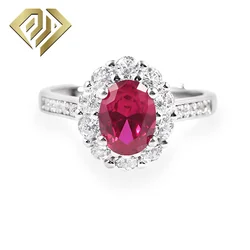Fashion Jewelry Sets Cubic Zirconia Ruby Sapphire Rings Handmade 925 Sterling Silver Open Gemstone Rings for Men Women