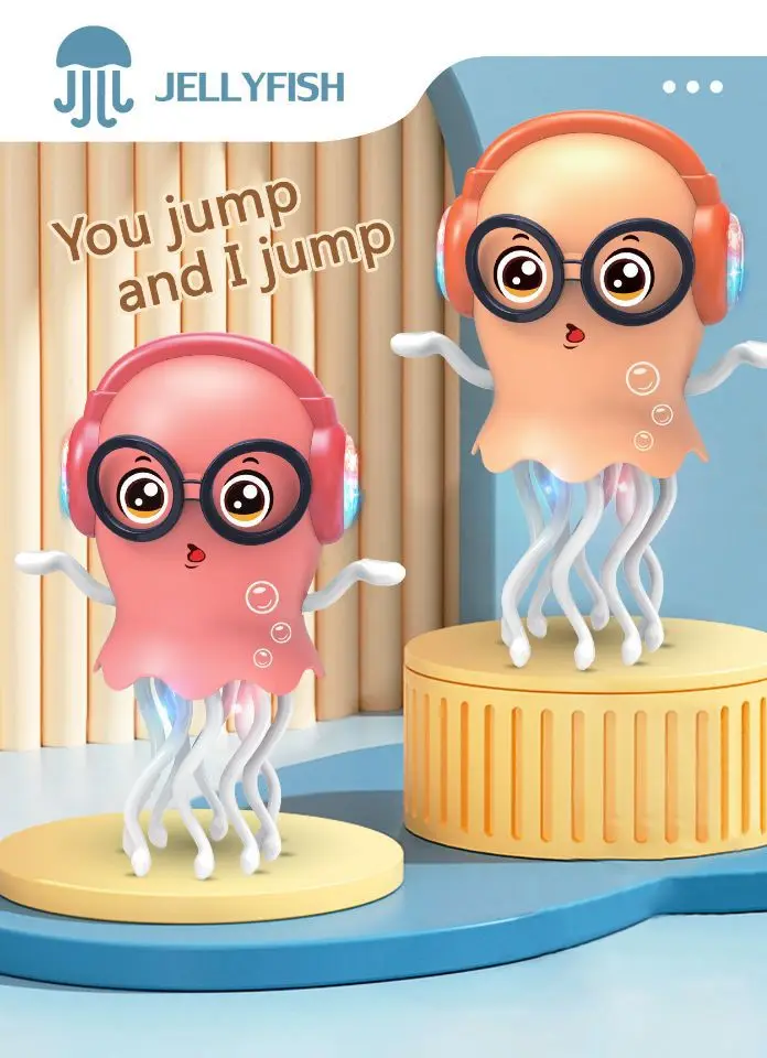 趋势耐用塑料发光二极管光章鱼电动感官爬行鱿鱼玩具避障功能电子宠物