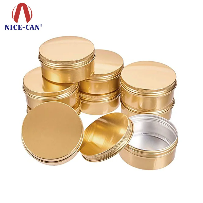 Small Aluminum Case Container Silver Matte Black Cosmetics Round Metal Tin Box Black Jar 100ml With Screw Top Lid for Candle