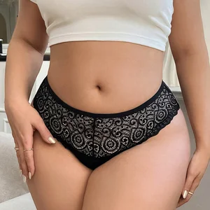 Women's Large Size Sexy Lace Triangle Panties High Quality Wholesale Everyday Knitted Fabric