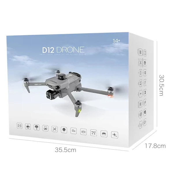 D12 Drone ESC HD Dual Camera Equipped with GPS Brushless Multi-angle  Creation All-round Sensitive Detection Obstacle Avoidance