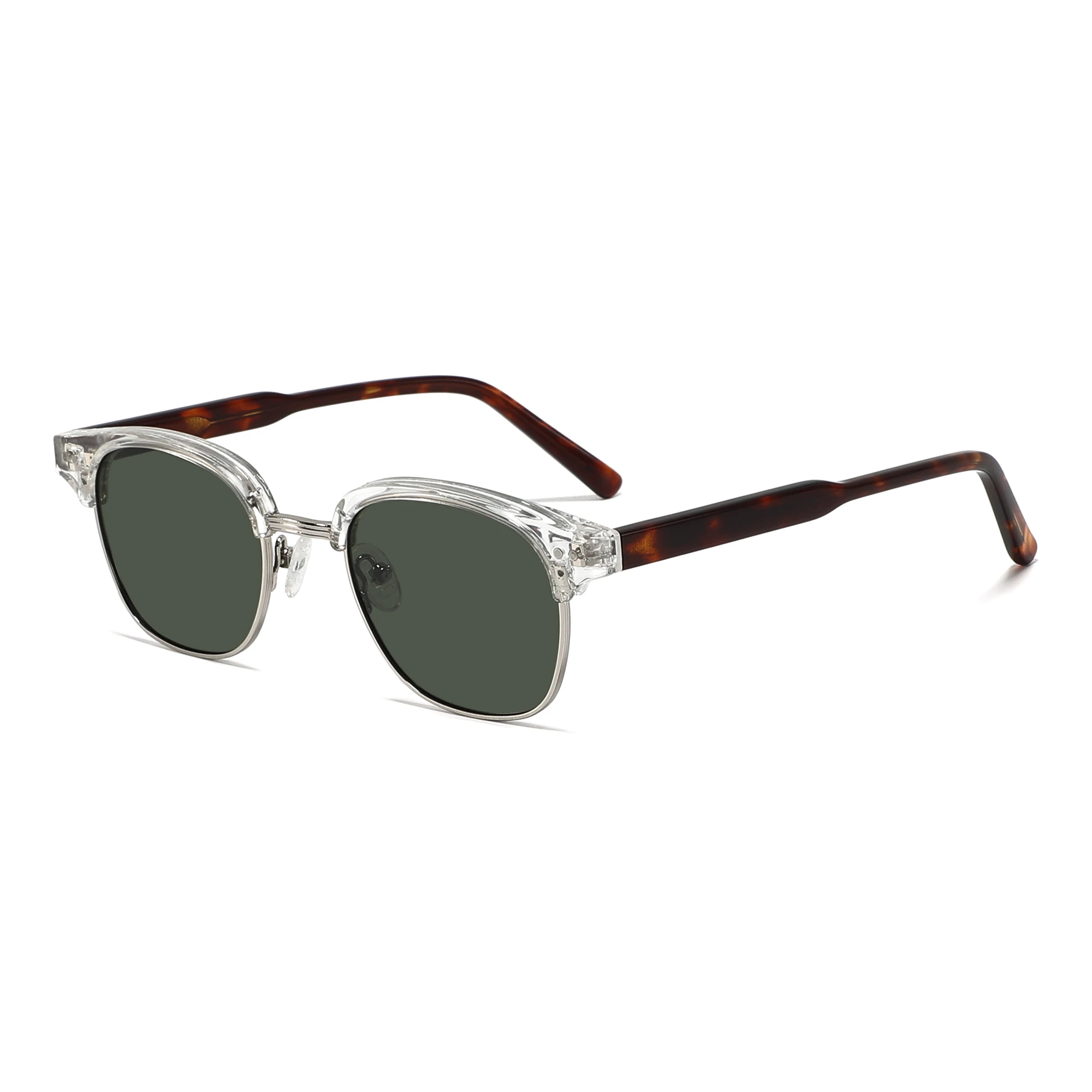 2024 Half Frame Transparent High Quality Shades Men Tr90 Acetate Sunglasses