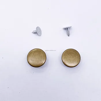 Copper metal jeans button 17 mm diameter lead free environmentally friendly for denims waist brass button