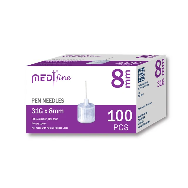 Hot Sell Medt Fine Insulin Pen Needle 31G 8mm 100pcs Per Box