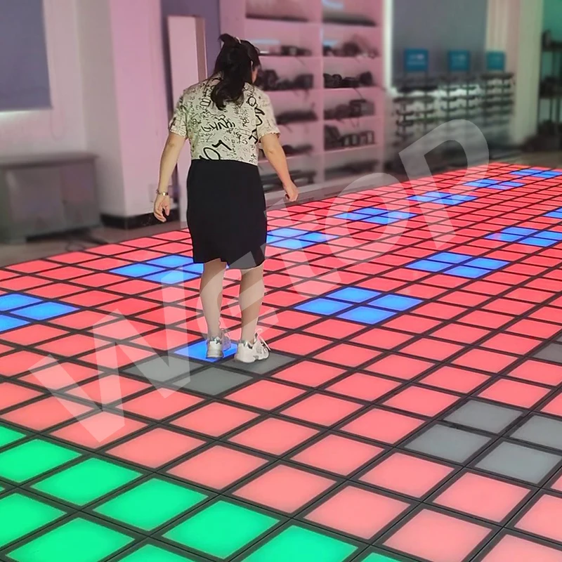 Active Interactive Game LED Floor Game with square Lights on Floor Activate Game Room