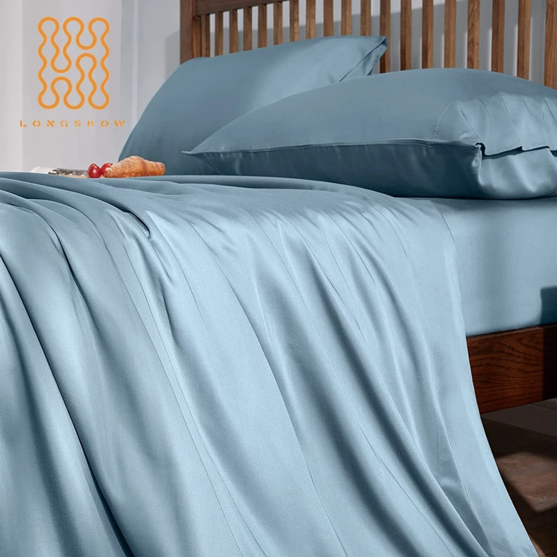 100 Viscose From Bamboo Sheets Set 4pcs Cooling Breathable Bed Sheets