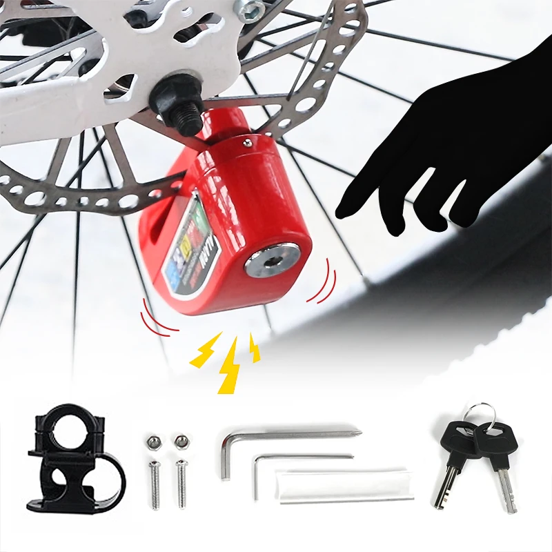 product new image eu warehouse bicycle scooter wheel disc brake alarm lock aluminum alloy security anti theft lock bike alarm disc lock-4