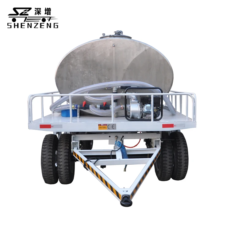 304 Stainless Steel Four Wheel tank on Trailer for Water Transport