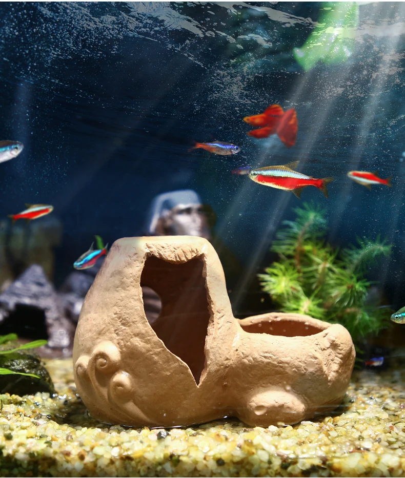 Pet Fish Creative Decoration Shrimp Aquarium Ceramics Rock Cave