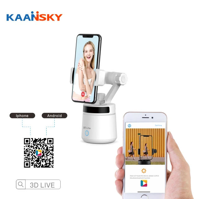 Перезаряжаемая оптовая продажа Умная автоматическая батарея для отслеживания лица держатель телефона с вращением на 360 градусов