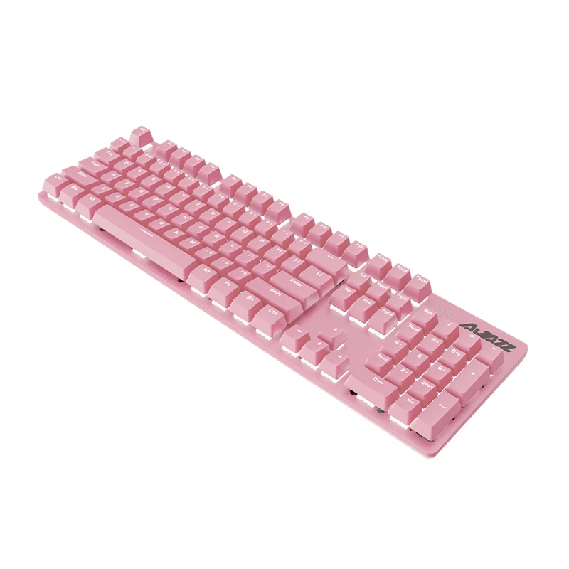 Ajazz AK687 Pink 104-Key Wired Mechanical Gaming Keyboard with LED