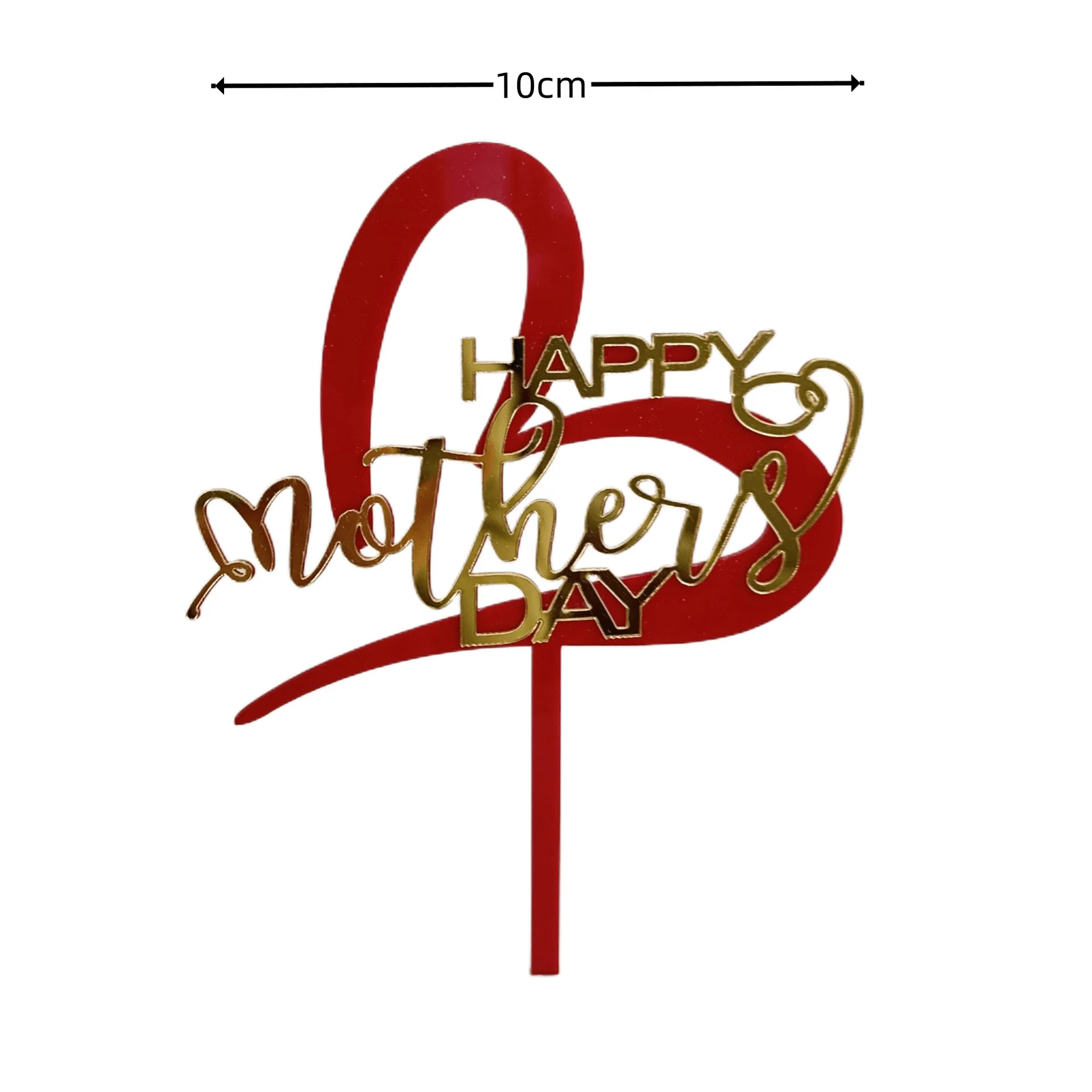 8 PCS Happy Mother's Day Acrylic Cake Toppers - Gold Best Mom Ever Cupcake Decorations