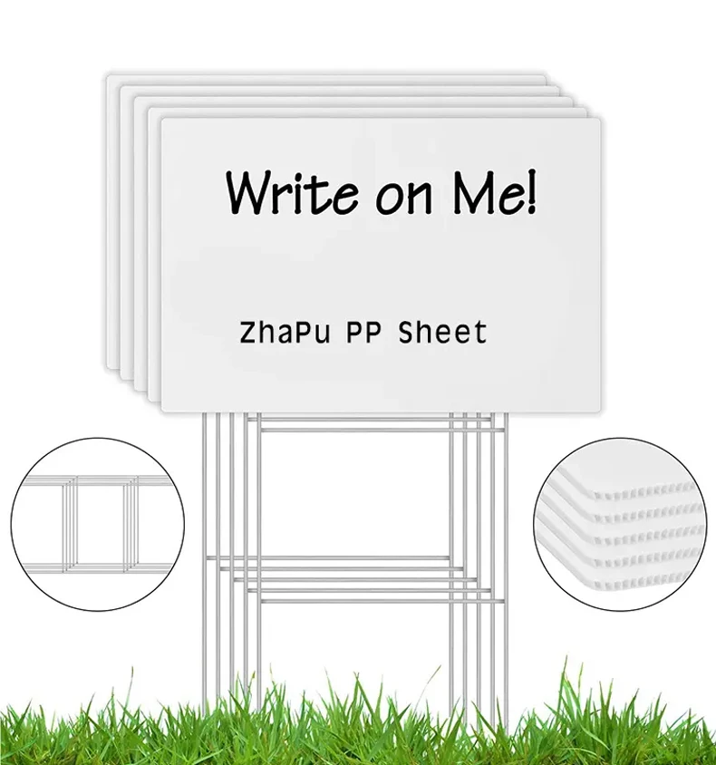 Polyproplene Signe Customized Advertising pp Plastic Sheet Lawn Yard Polypropylene Sign ...