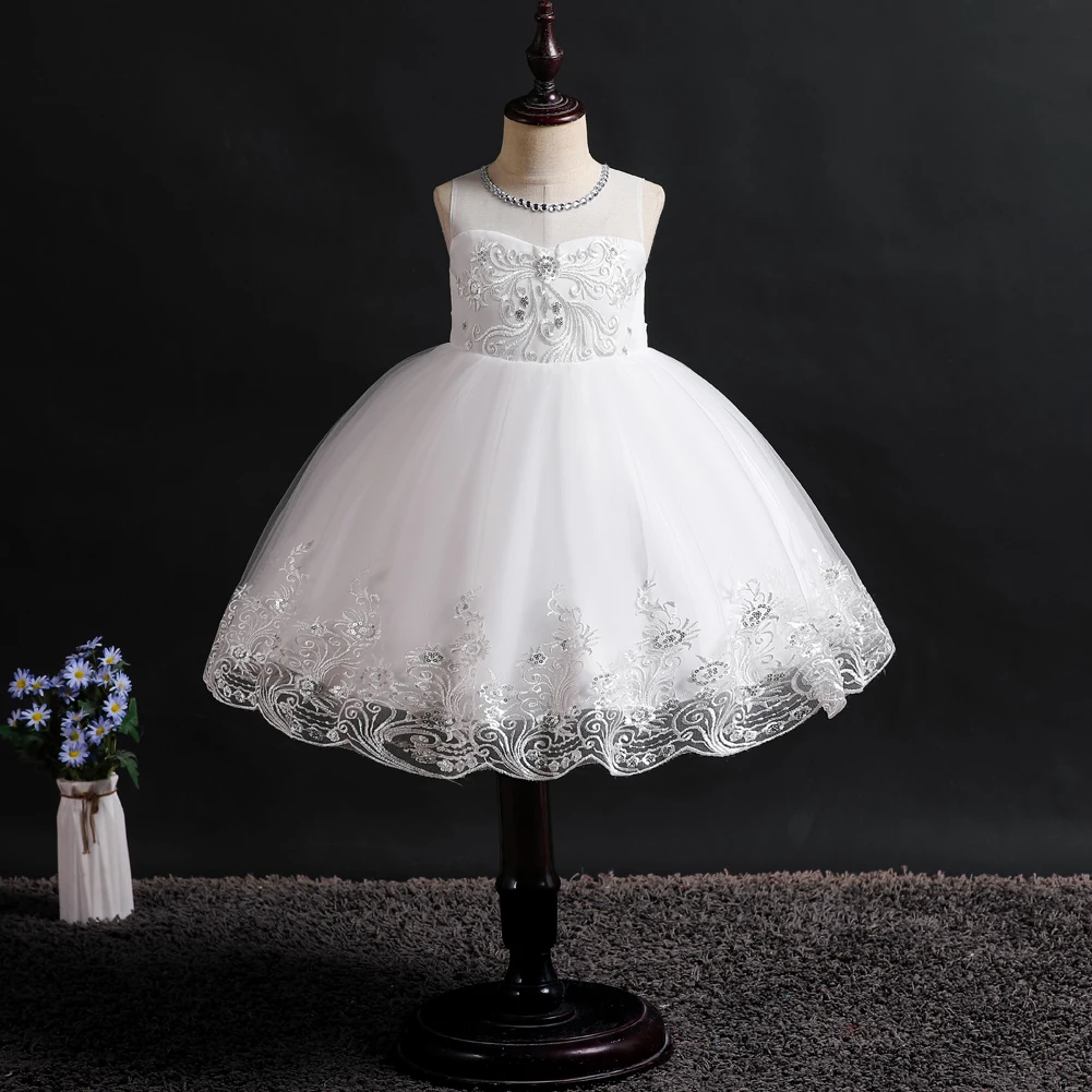 European Style Pink Flower Girl Dress Temperament Banquet Girl Birthday ...