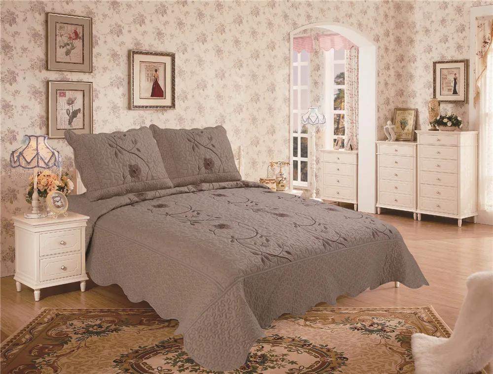 Bedspread Set Quilting Microfiber Factory Direct Bedding Quilts Made In