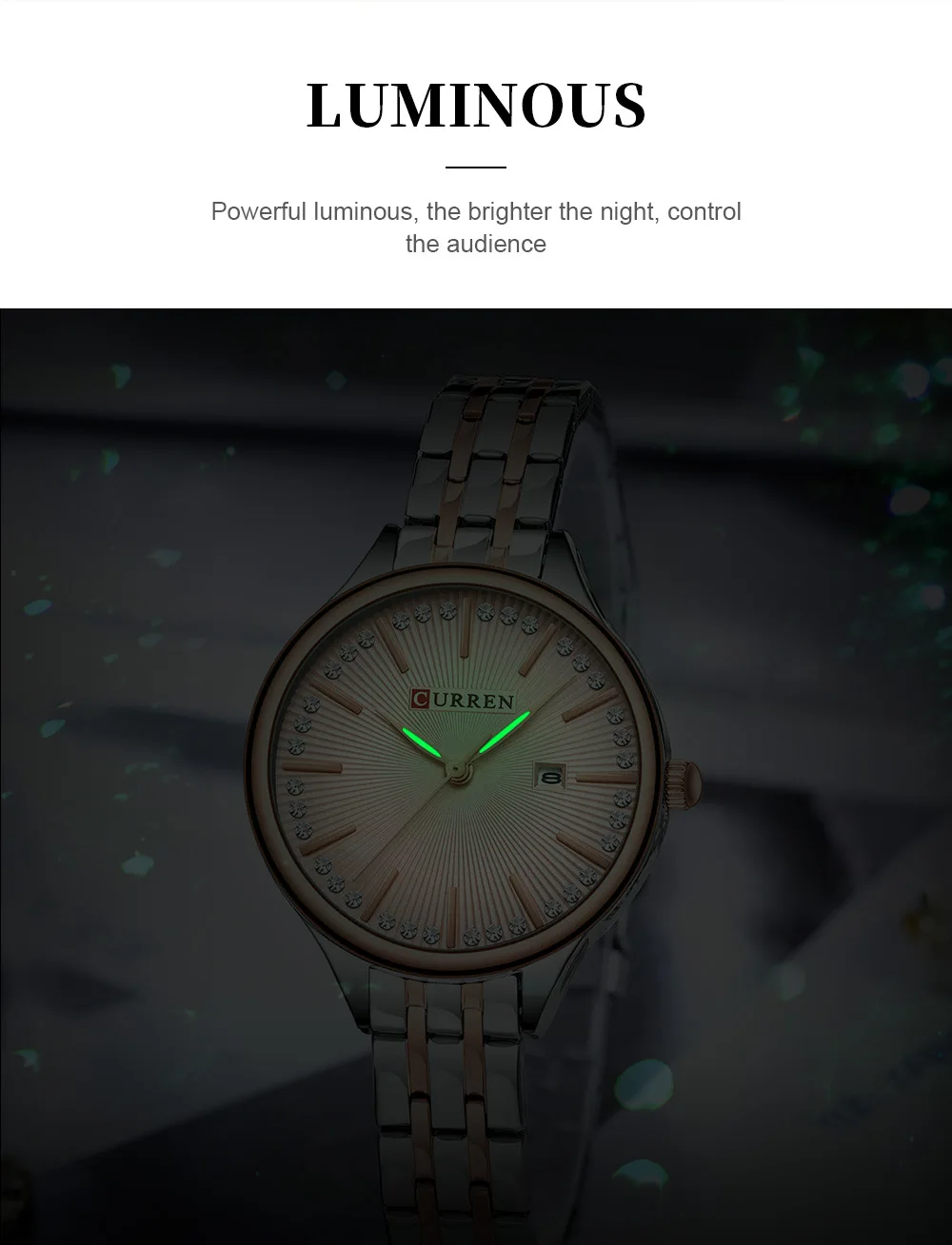 CURREN 9099 Small Dial Simple Design Quartz Watch Fashion Calendar Casual Waterproof Stainless Steel Strap Business Lady Watches