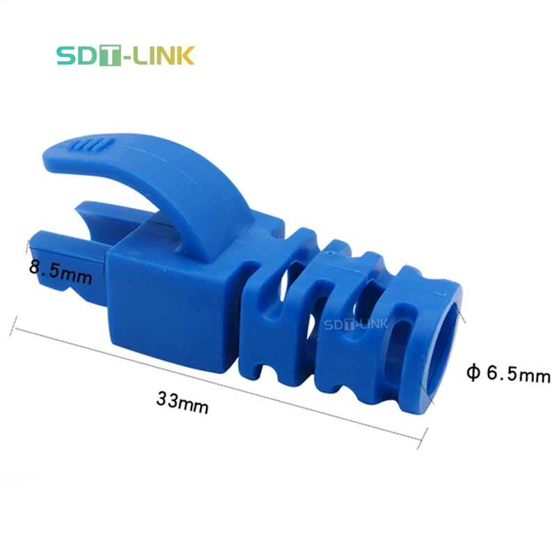 100 шт. разгрузка натяжения RJ45 для сетевого кабеля прохождение питания через Cat5E Cat6 разъем цветной