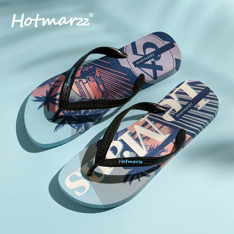 Hotmarzz Custom PVC Flip-Flops Slippers for Men Women Beach Shoes Sandals for Swimming Pool Use Promotional Flip Flops