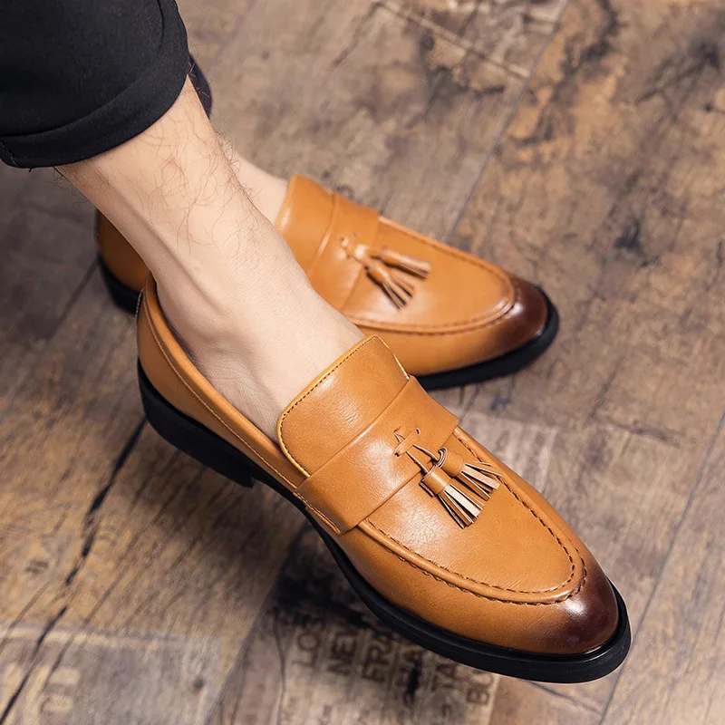 Men's Dress Shoes - Fashion Tassel Oxford Casual Flats for Office, Business  & Career - Breathable PU Leather Comfort
