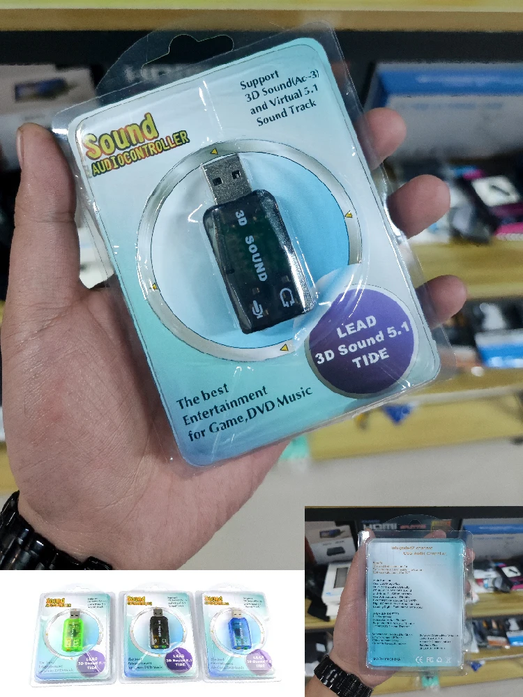 External 3d Sound Card Adapter Usb To 3.5mm Audio Jack Twochannel