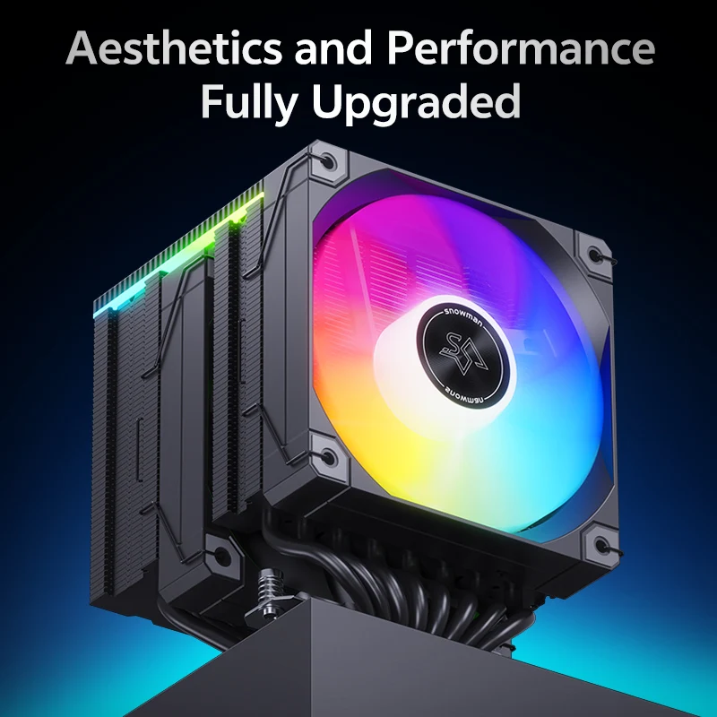 SNOWMAN MT880-V4D White ARGB CPU Cooler - Dual Tower 8 Heat Pipes