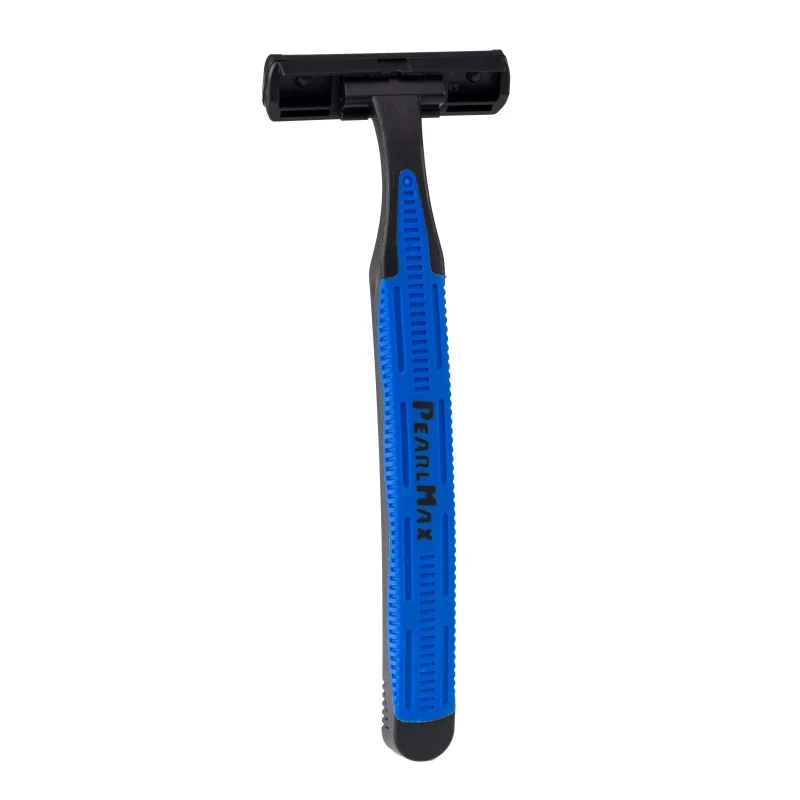 PearlMax Prezzo Di Fabbrica In Gomma Lungo Manico Uomo Da Barba 2 Lame Lamette Usa E Getta Per Rasoio Da Barba Borsa Da Barbiere Pacchetto Rasoio