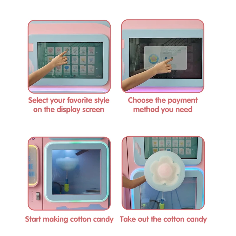 Full Automatic Fancy Profession Commercial Good Quality Cotton Candy Machine vending machine