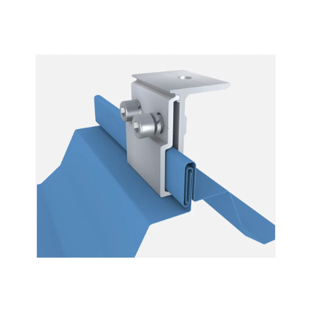 Photovoltaic Module Mount Structure Corrugate Metal Sheet Rooftop Mounting System Installation Kit Solar Roof Clamp