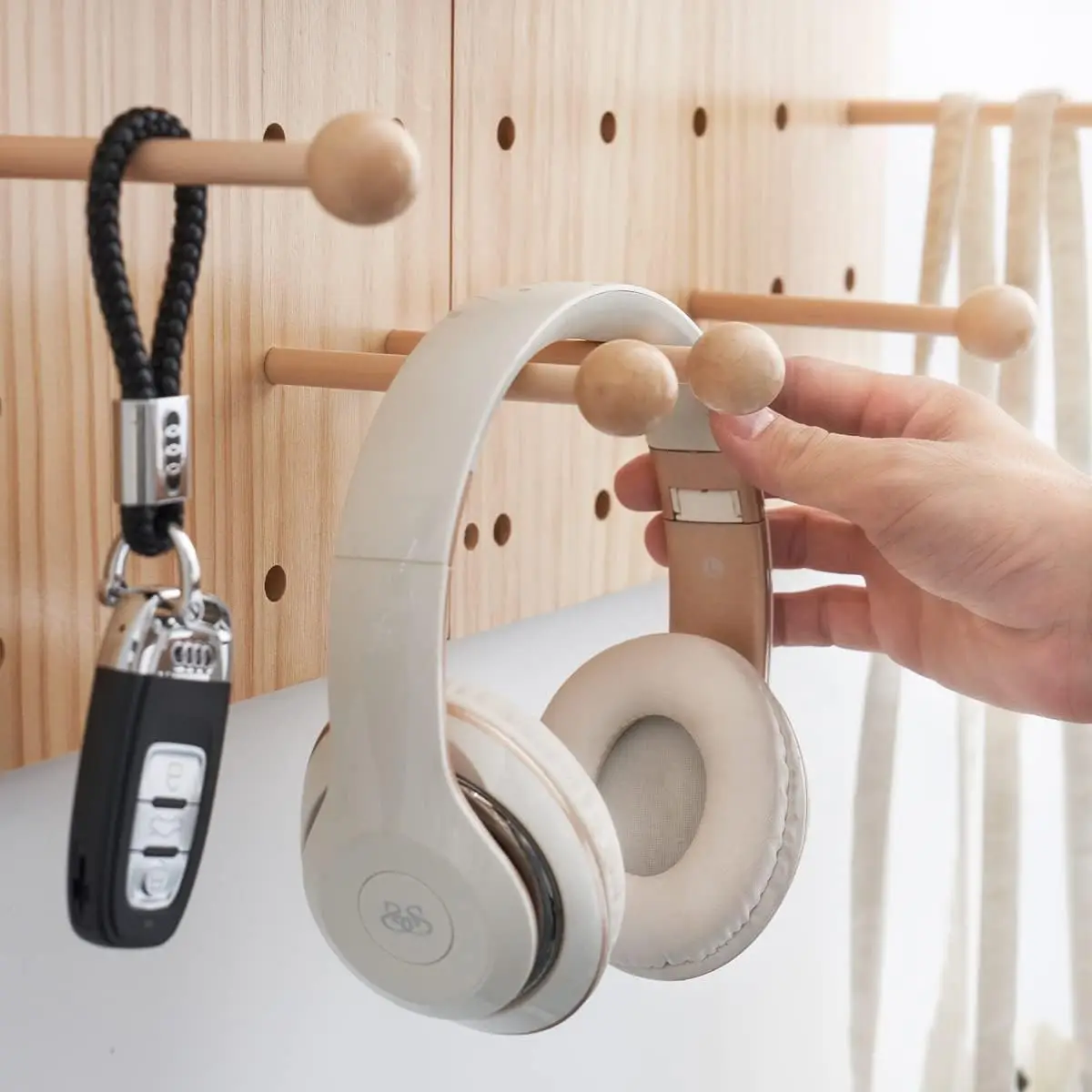 Pannello Forato Per Scrivania KDD - Kit 7-in-1 Con Supporto Telefono, Cuffie E Ganci, Organizzatore Da Tavolo - Foto 3