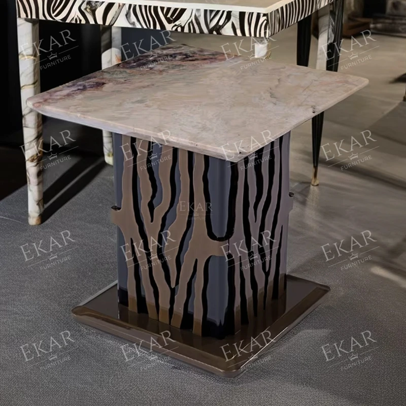 product ekar furniture light luxury side table modern for living room furniture marble side table-70