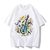 White Funny Guitar Graphic Tee Shirt 7