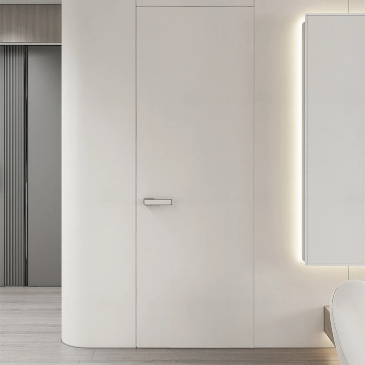 Melinco Modern Flush Mount Bathroom Doors Factory Price Eco-friendly PVC System Thermal Insulation Waterproof Features for