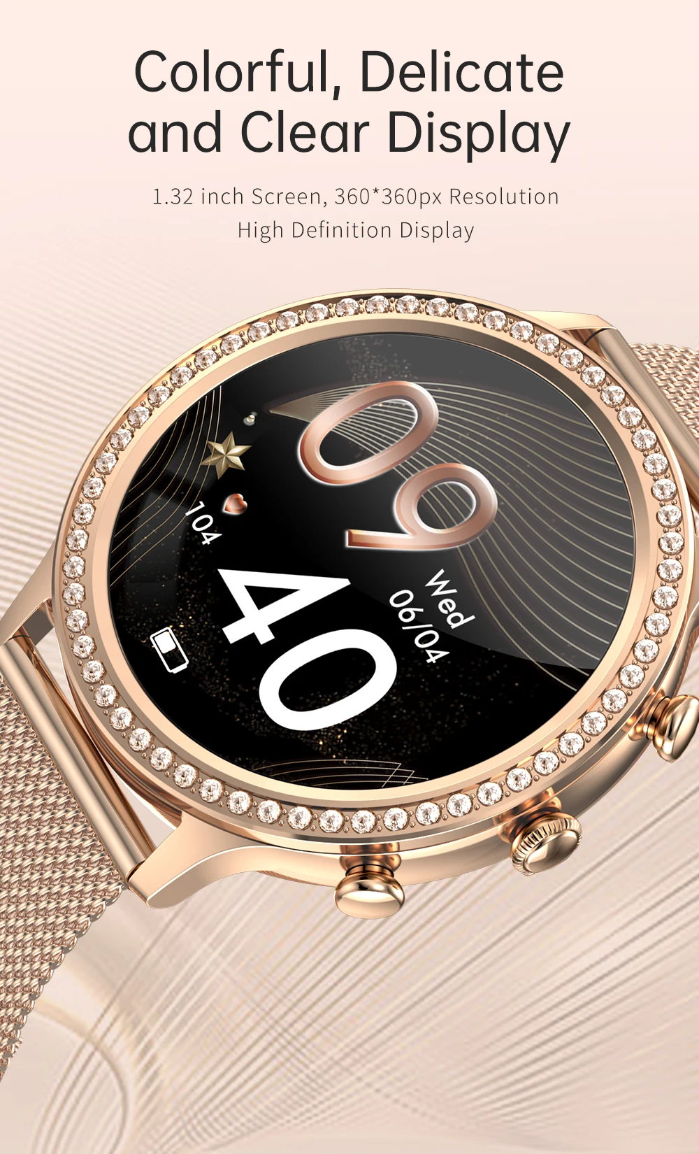 Innofovo 2023 Smart Watch Ip68 Waterproof Diamonds Smart Watch For