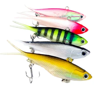 Best-selling High-performance Printed PVC Artificial Hard Bait 95mm 20g Double-tail Vib Soft Swim Baits for Lake Stream Pike – Soft Lure – view 2