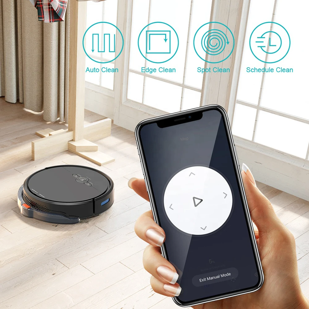 2022 Sweeping Robot Alexa and Google Assistant APP Voice Control Remote Control Auto Recharge Gyroscope Robotic Vacuum Cleaner
