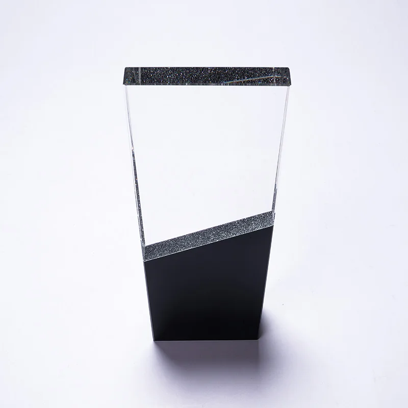 Factory custom direct sales k9 crystal glass black and white two-color box trophy factory