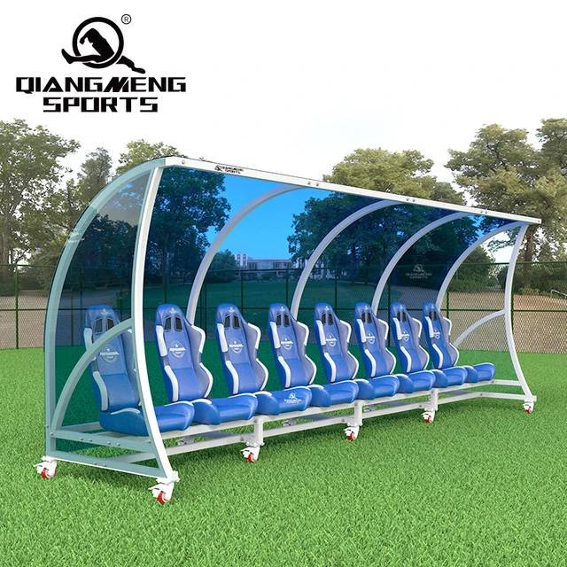 8 Seats Outdoor Portable Sport Stadium Football Team Substitute Player Soccer Bench with VIP team shelters