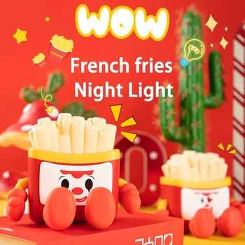 QZOO Wholesale Modern French Fries LED Soft Silicone Night Light with Touch Control Rechargeable Small Size Lamp