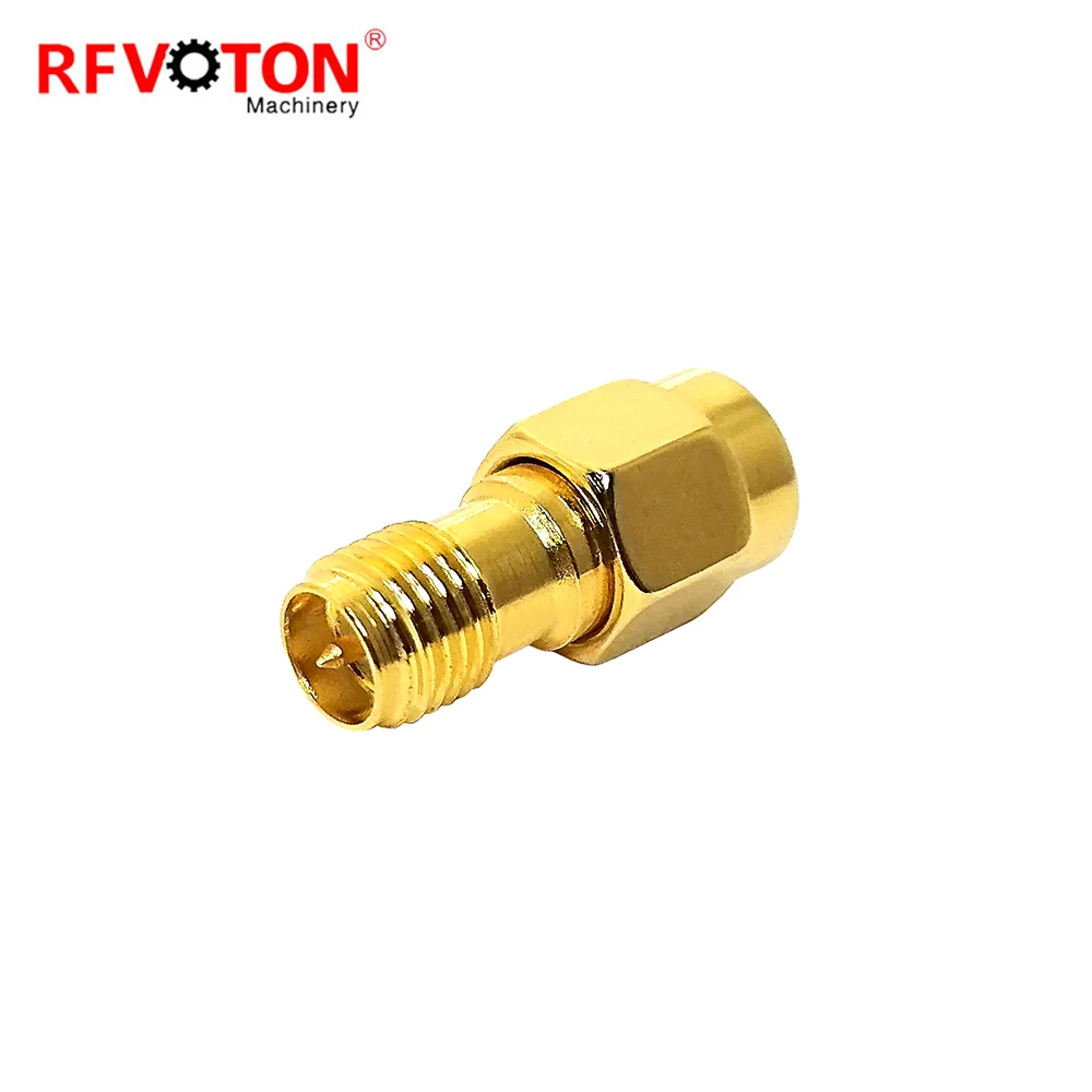 Factory Directly Adapter Rp Reverse Polarity Sma Female Jack to Sma Male Plug Brass Straight  Rf Coaxial Adaptor Rohs in Stock