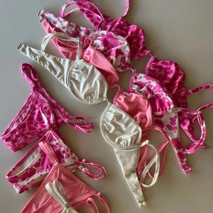 Custom Printed Bikini Swimwear  Low MOQ Seamless Eco Friendly Swimwear Women Logo Bikini Manufacturer