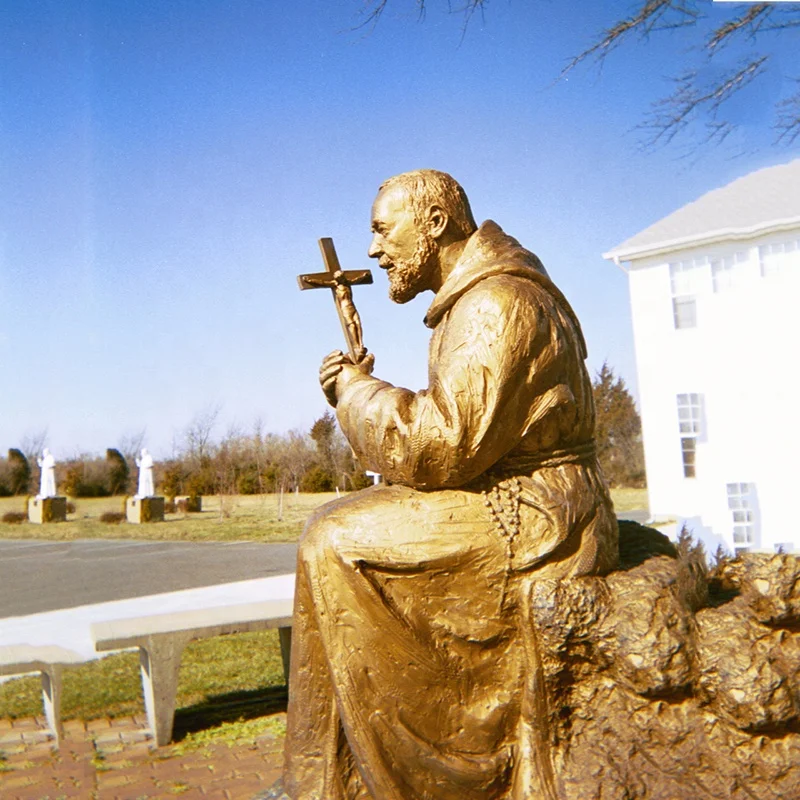 Estatua De Bronce De Tamaño Real,Patrón,Padre,Pio,Pius - Buy Padre Pio  Interior,Padre Pio Sentado,Padre Pio Estatueta Product on 
